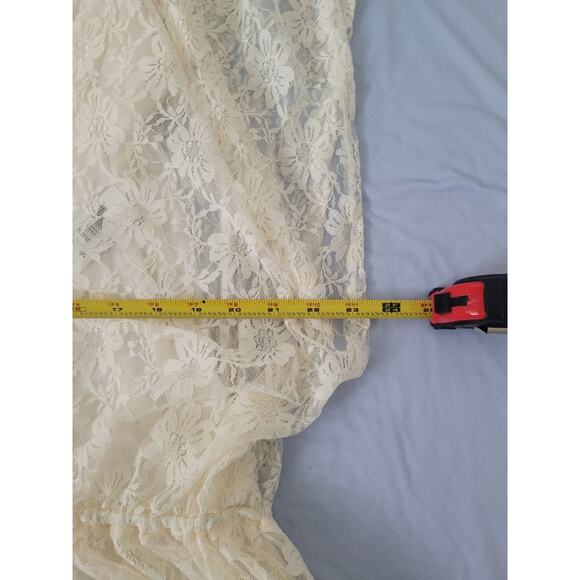 No Boundaries Lace V-Neck Slouchy Wrap Top Size XXL Ivory Boho Festival Dainty - Picture 6 of 10